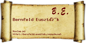 Bernfeld Euszták névjegykártya